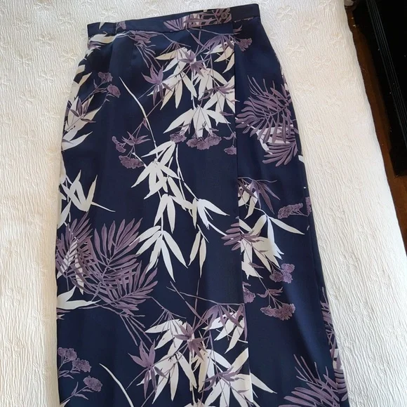 Chaus maxi skirt pencil navy purple size 14 NWT - Picture 4 of 10